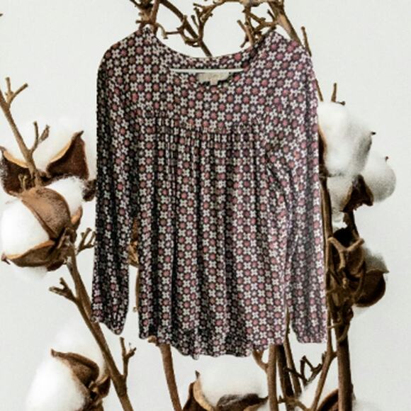 Ann Taylor Loft small long sleeve rayon casual woman's blouse. - Picture 1 of 1